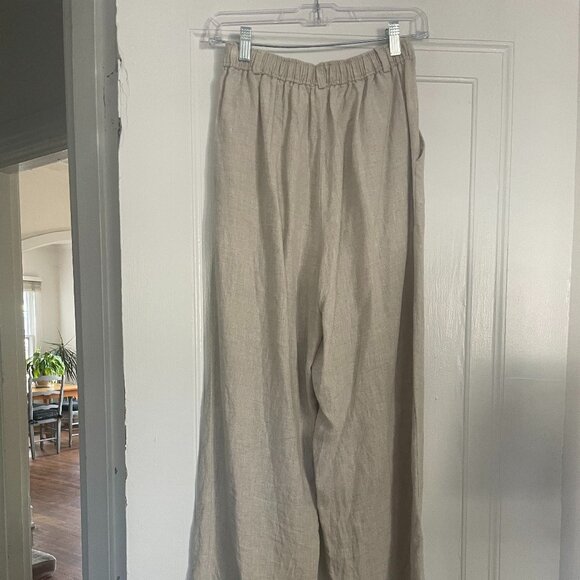 Posse Louis Pleated Linen Wide-Leg Trousers (S) - Picture 6 of 9